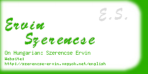 ervin szerencse business card